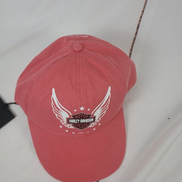Harley Davison Motorcycles Hat Cap Women's  Wounded Warrior Project Salmon NWT - Picture 8 of 8